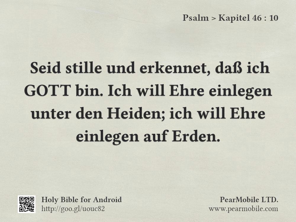Psalm, Kapitel 46:10